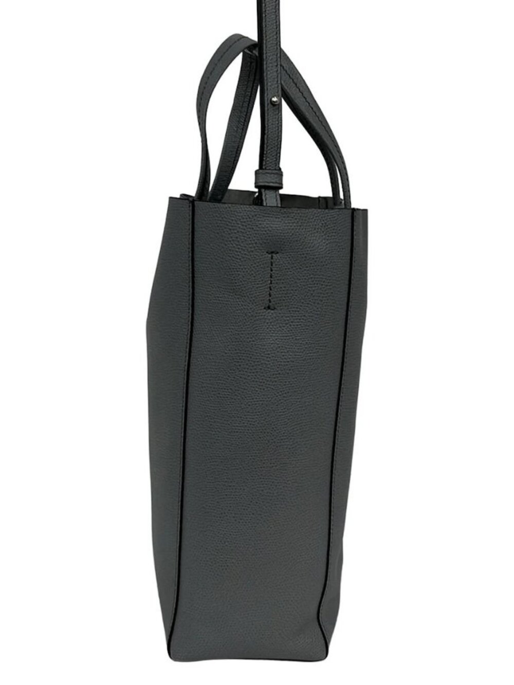 CELINE Vertical Cabas Small Gray Leather Tote Bag - Picture 4 of 11